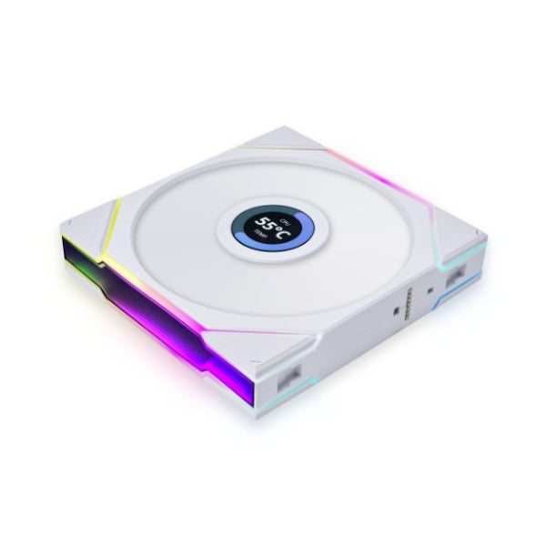 Fan-Cooler-Lian-Li-UNI-FAN-TL-LCD-FLEX-Fluid-Dynamic-Bearing-120mm-Blanco-RGB-3-Pack
