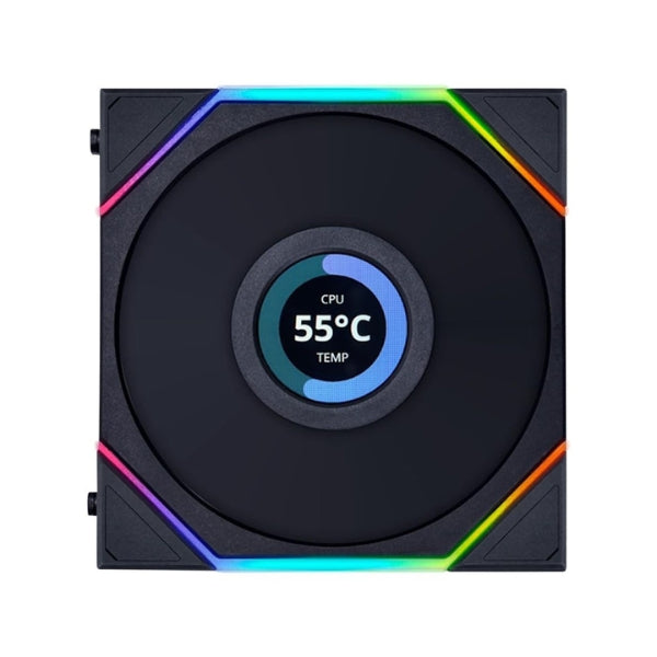 Fan-Cooler-Lian-Li-UNI-FAN-TL-LCD-FLEX-Reverse-Blade-Fluid-Dynamic-Bearing-120mm-Negro-RGB