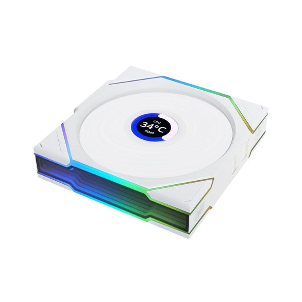 Fan-Cooler-Lian-Li-UNI-FAN-TL120-V2-LCD-Wireless-Fluid-Dynamic-Bearing-120mm-Blanco-RGB