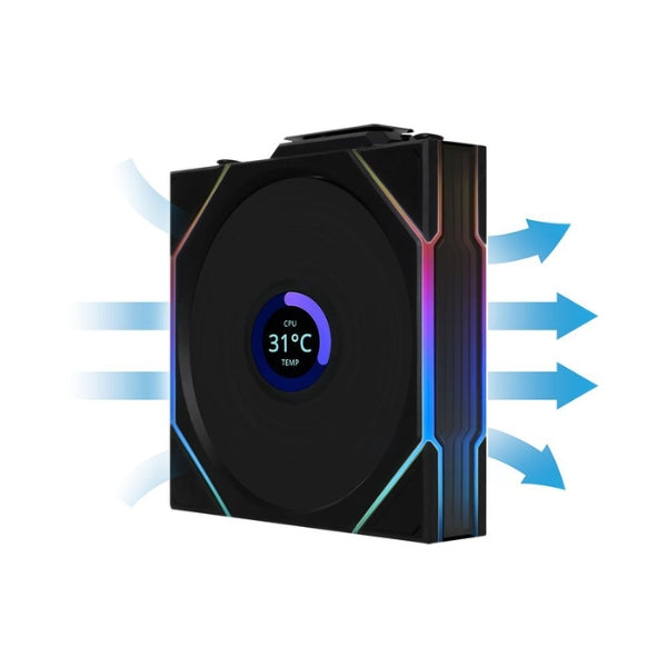 Fan-Cooler-Lian-Li-UNI-FAN-TL120-V2-LCD-Wireless-Fluid-Dynamic-Bearing-120mm-Negro-RGB