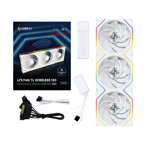 Fan-Cooler-Lian-Li-UNI-FAN-TL120-V2-Reverse-Blade-Wireless-Fluid-Dynamic-Bearing-120mm-Blanco-RGB-3-Pack