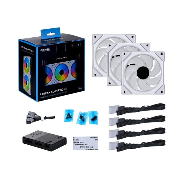 Fan-Cooler-Lian-Li-UNI-Fan-SL-Infinity-Fluid-Dynamic-Bearing-120mm-Blanco-RGB-3-Pack