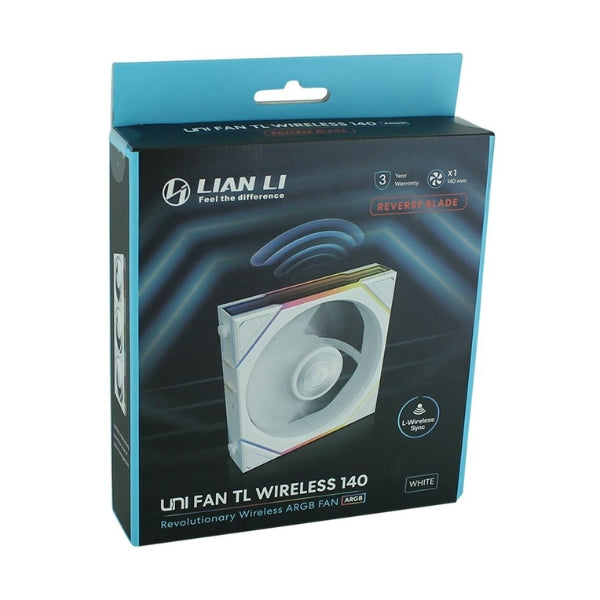 Fan-Cooler-Lian-Li-Uni-Fan-Reverse-TL-Wireless-Fluid-Dynamic-Bearing-140mm-Blanco-RGB