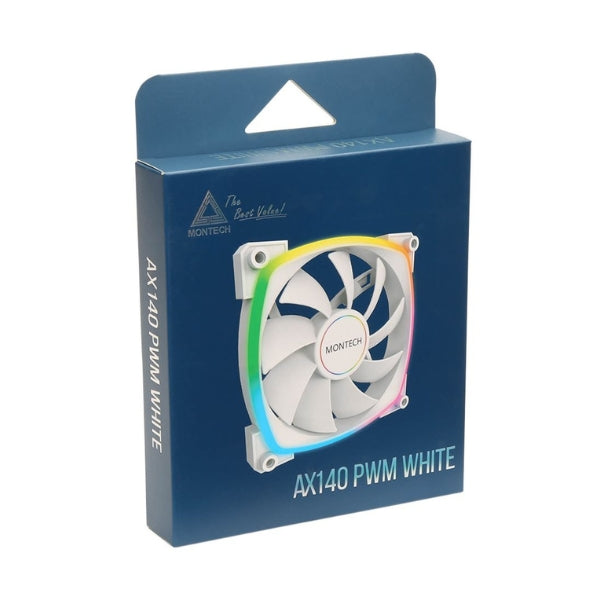 Fan-Cooler-Montech-AX140-ARGB-Hydro-Dynamic-Bearing-140mm-Blanco-ARGB