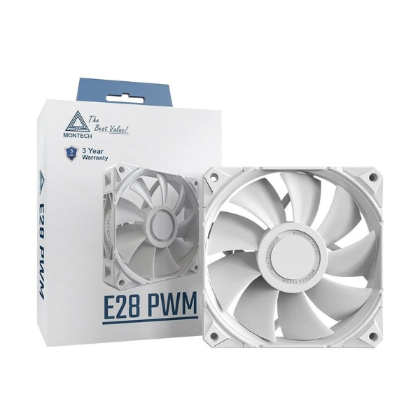 Fan-Cooler-Montech-E28-PWM-Fluid-Dynamic-Bearing-120mm-Blanco