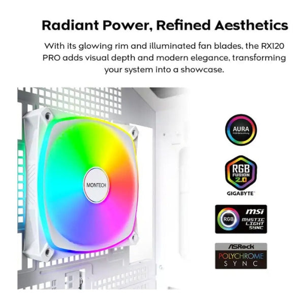Fan-Cooler-Montech-RX120-PRO-RGB-Rifle-Bearing-120mm-Blanco-RGB-3-Pack