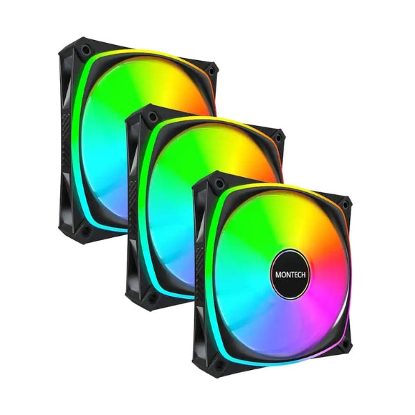 Fan-Cooler-Montech-RX120-PRO-RGB-Rifle-Bearing-120mm-Negro-RGB-3-Pack