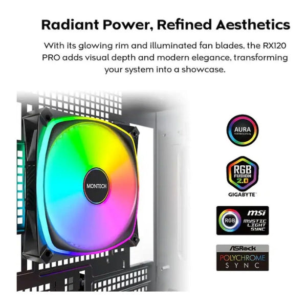 Fan-Cooler-Montech-RX120-PRO-RGB-Rifle-Bearing-120mm-Negro-RGB-3-Pack