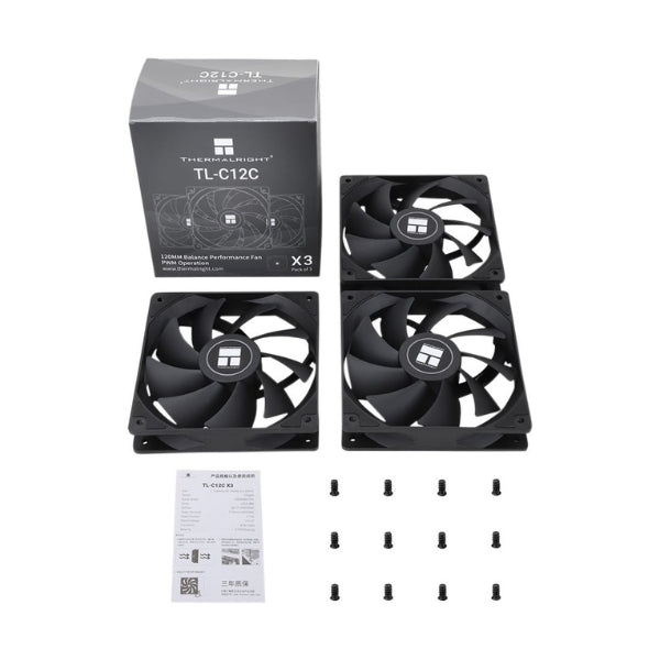 Fan-Cooler-Thermalright-TL-C12C-Fluid-Dynamic-Bearing-120mm-Negro-3-Pack