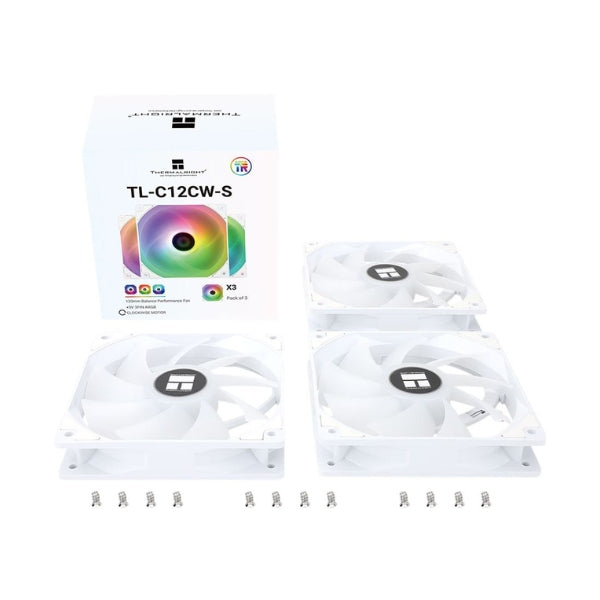 Fan-Cooler-Thermalright-TL-C12C-S-Fluid-Dynamic-Bearing-120mm-Blanco-RGB-3-Pack