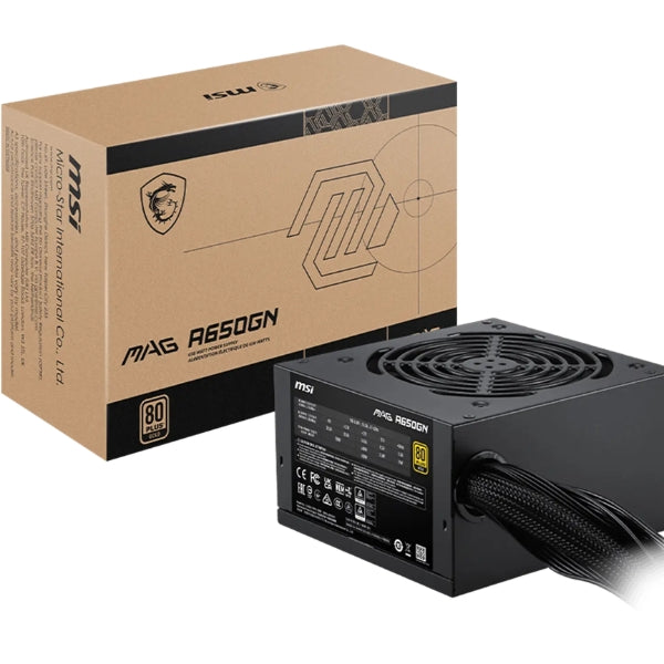 Fuente - de - Poder - MSI - MAG - A650GN - II - 650W - 80 - Plus - Gold - Active - PFC - PCIe - Negro-box