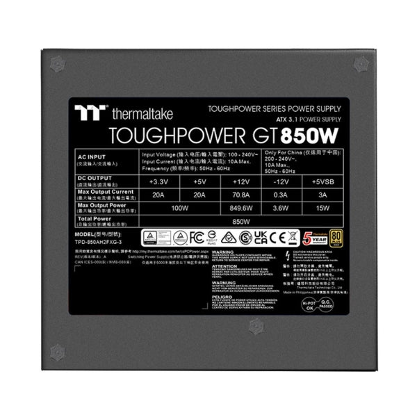 Fuente-de-Poder-Thermaltake-Toughpower-GT-850W-80-PLUS-Gold-Modular-ATX