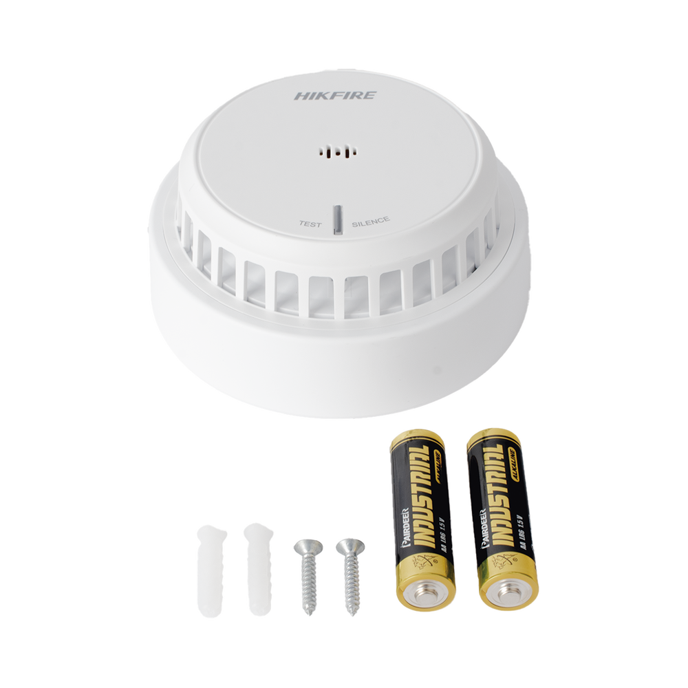 Detección de Incendio Hikvision - Detector de Humo Autónomo - No Requiere Panel - Botón para Silenciar - Alarma de 85 dB