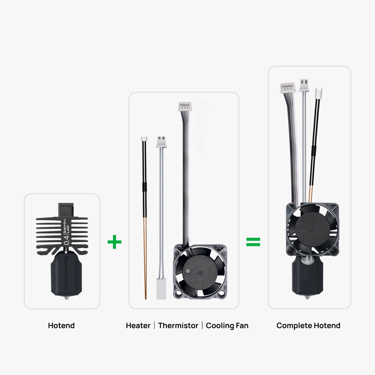 Conjunto Completo de Hotend Bambu Lab X1C/P1 con Boquilla de Acero Inoxidable 0.2mm