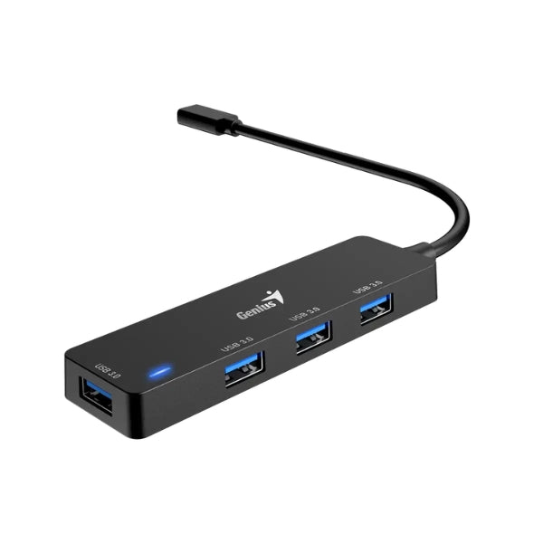 Hub Genius UH-400 Tipo C 4 Puertos USB 3.0 - Negro 31240002400