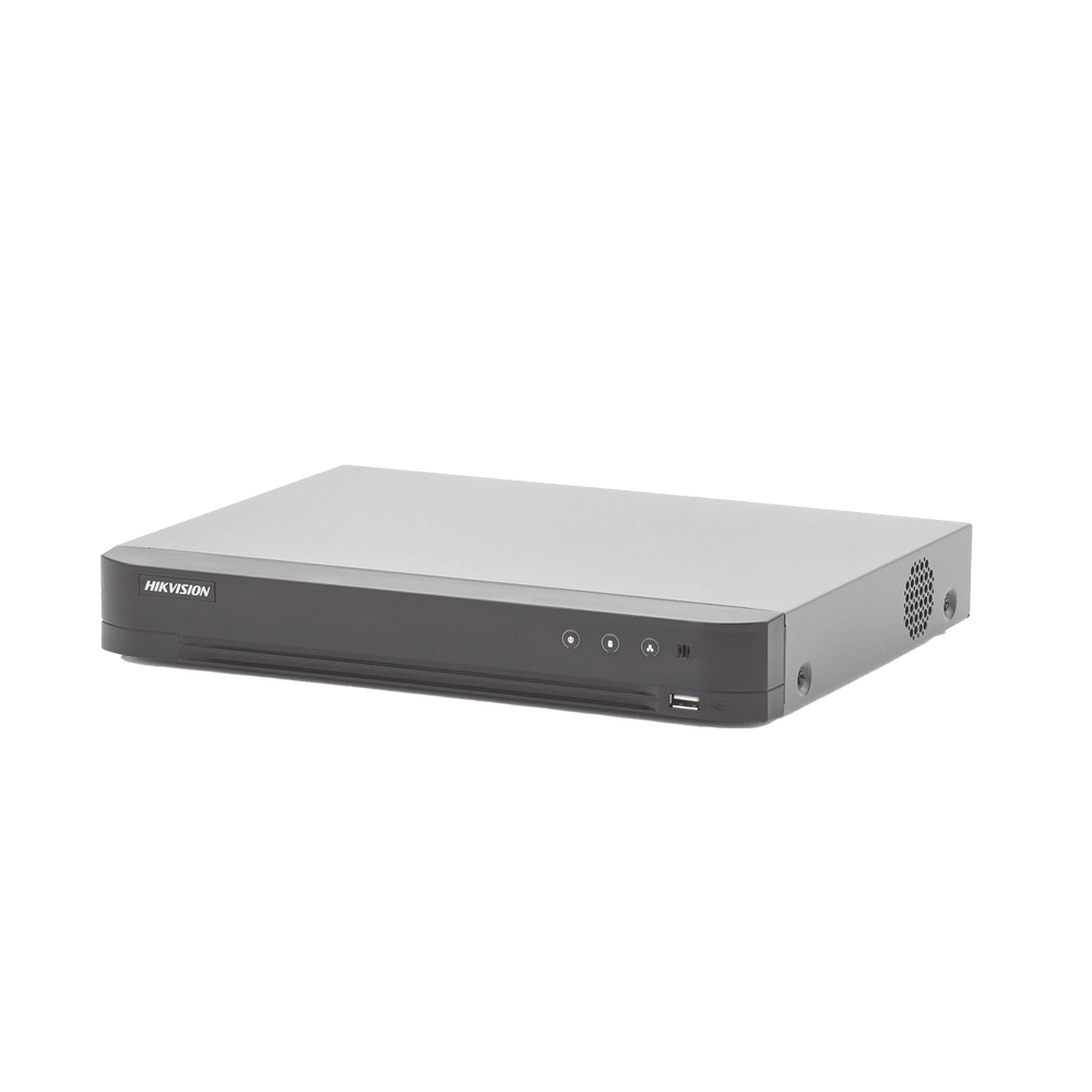 DVR Hikvision - (ACUSENSE - Evita Falsas Alarmas) DVR 4 Megapixel - 4 Canales TURBOHD + 2 Canales IP - 1 Bahía de Disco 