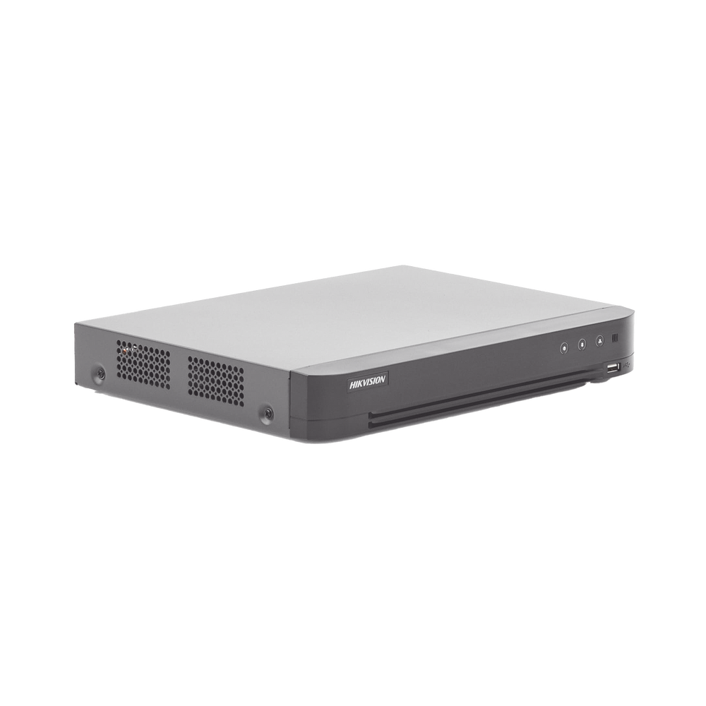 DVR Hikvision - (ACUSENSE - Evita Falsas Alarmas) DVR 4 Megapixel - 4 Canales TURBOHD + 2 Canales IP - 1 Bahía de Disco 