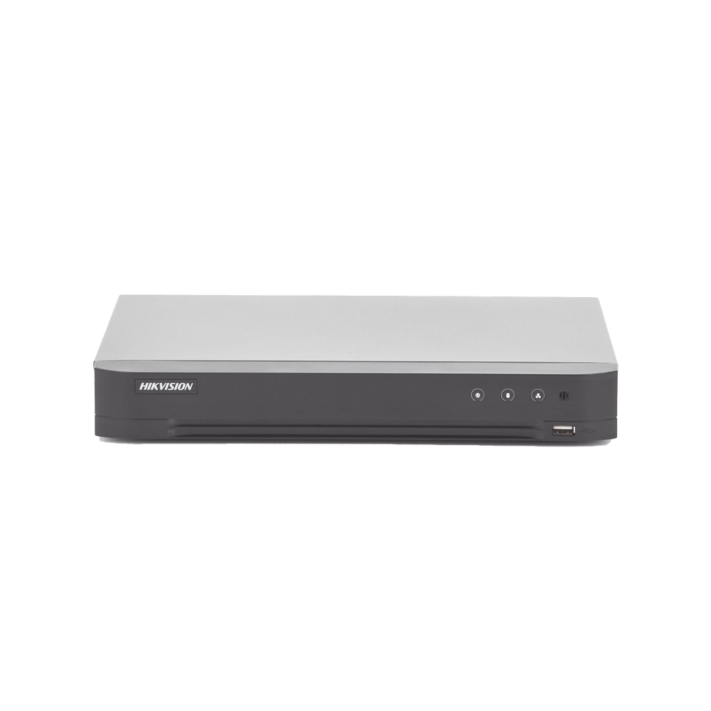 DVR Hikvision - (ACUSENSE - Evita Falsas Alarmas) DVR 4 Megapixel - 4 Canales TURBOHD + 2 Canales IP - 1 Bahía de Disco 