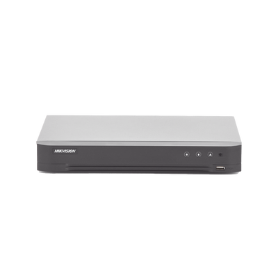 DVR Hikvision - (ACUSENSE - Evita Falsas Alarmas) DVR 4 Megapixel - 4 Canales TURBOHD + 2 Canales IP - 1 Bahía de Disco 