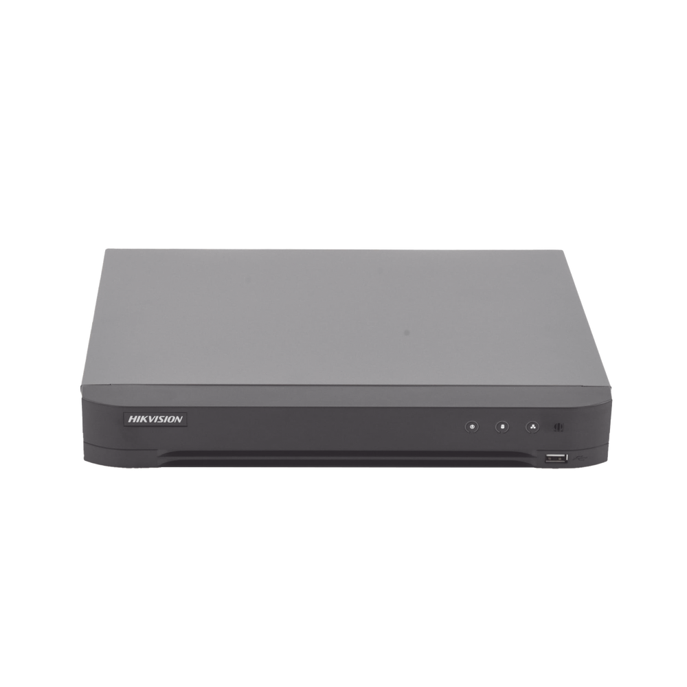 DVR Hikvision - (RECONOCIMIENTO DE ROSTROS) DVR 4 Megapixel - 8 Canales TURBOHD + 4 Canales IP - 1 Bahía de Disco Duro -