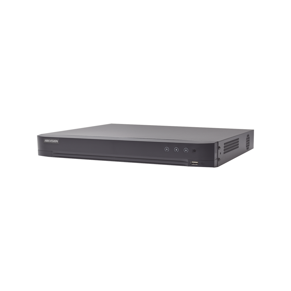 DVR Hikvision - (RECONOCIMIENTO DE ROSTROS) DVR 4 Megapixel - 8 Canales TURBOHD + 4 Canales IP - 1 Bahía de Disco Duro -