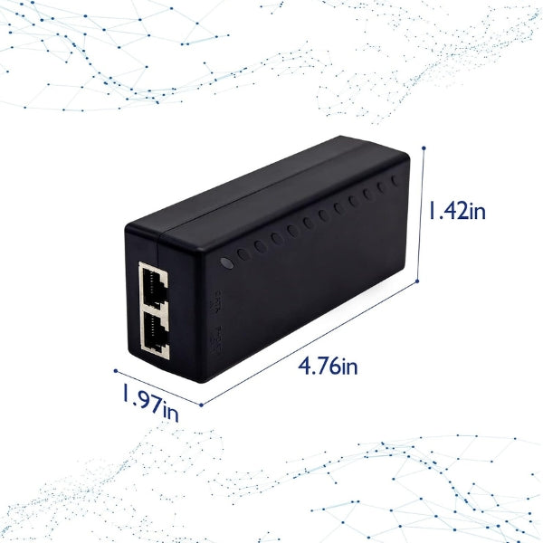 Inyector PoE - ThePoEstore - Gigabit PoE+ 30W - IEEE 802.3afat - 101001000Mbps - 48V - Negro-size