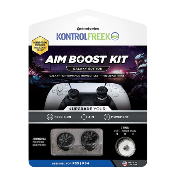 Kit - Gaming - KontrolFreek - Aim - Boost - PlayStation - Controllers - Black - Galaxy - Performance - Thumbsticks - Precision - Rings - 6204-PS5 - Negro