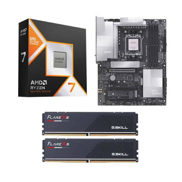 Kit para PC: AMD Ryzen 7 9800X3D + MSI X870E-P Pro WiFi + X5 32GB DDR5