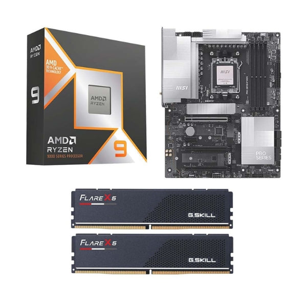 Kit para PC: AMD Ryzen 9950X3D Tarjeta Madre MSI X870E-P Pro WiFi