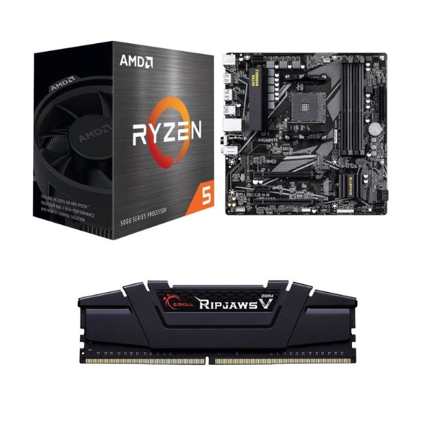 Kit-para-PC-Procesador-AMD-Ryzen-5-5500-6-Núcleos-3,6GHz-16MB-Cache-Tarjeta-Madre-GIGABYTE-B550M-DS3H-AC-R2-Socket-AM4-DDR4-microATX-Memoria-RAM-G,Skill-Ripjaws-V-16-GB-DDR4-3200-Black