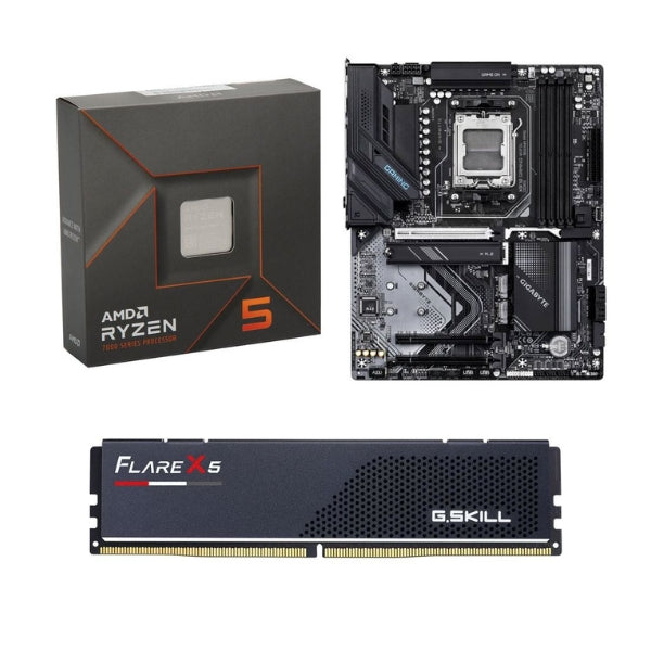 Kit-para-PC-Procesador-AMD-Ryzen-5-7600X-6-Núcleos-4,7GHz-32MB-Cache-Tarjeta-Madre-GIGABYTE-X870-Gaming-WiFi6-Socket-AM5-DDR5-ATX-Memoria-RAM-G,Skill-Flare-X5-16-GB-DDR5-6000-Black