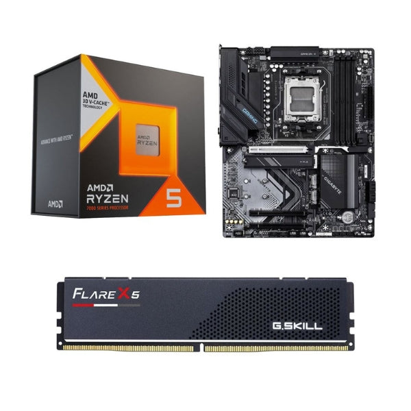 Kit-para-PC-Procesador-AMD-Ryzen-5-7600X3D-6-Núcleos-4,1GHz-96MB-Cache-Tarjeta-Madre-GIGABYTE-X870-Gaming-WiFi6-Socket-AM5-DDR5-ATX-Memoria-RAM-G,Skill-Flare-X5-16-GB-DDR5-6000-Black