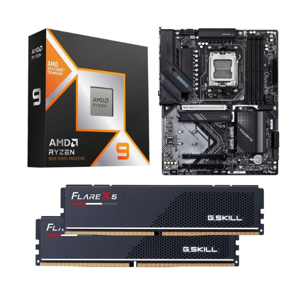 Kit-para-PC-Procesador-AMD-Ryzen-9-9950X3D-16-Núcleos-4,30GHz-128MB-Cache-Tarjeta-Madre-GIGABYTE-X870-Gaming-WiFi6-Socket-AM5-DDR5-ATX-Memoria-RAM-G,Skill-Flare-X5-Series-32-GB-DDR5-6000