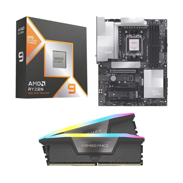 Kit-para-PC-Procesador-AMD-Ryzen-9-9950X3D-16-Núcleos-4,3GHz-128MB-Cache-Tarjeta-Madre-MSI-X870E-P-Pro-WiFi-Socket-AM5-DDR5-ATX-Memoria-RAM-Corsair-Vengeance-RGB-32-GB-DDR5-6000-Black