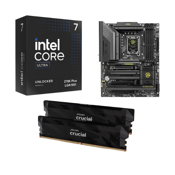 Kit-para-PC-Procesador-Intel-Core-Ultra-7-270K-Plus-24-Núcleos-3,7GHz-36MB-Cache-Tarjeta-Madre-MSI-Z890-MAG-Tomahawk-WiFi-Socket-LGA1851-DDR5-ATX-Memoria-RAM-Crucial-Pro-32GB-DDR5-6400-Black