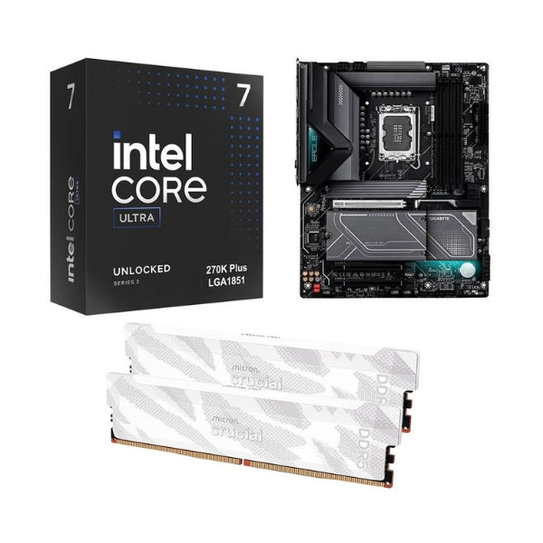 Kit-para-PC-Procesador-Intel-Core-Ultra-7-270K-Plus-Tarjeta-Madre-Gigabyte-Z890-Eagle-WiFi7-Plus-Socket-LGA1851-DDR5-ATX-Memoria-RAM-Crucial-Pro-32-GB-DDR5-6400-White