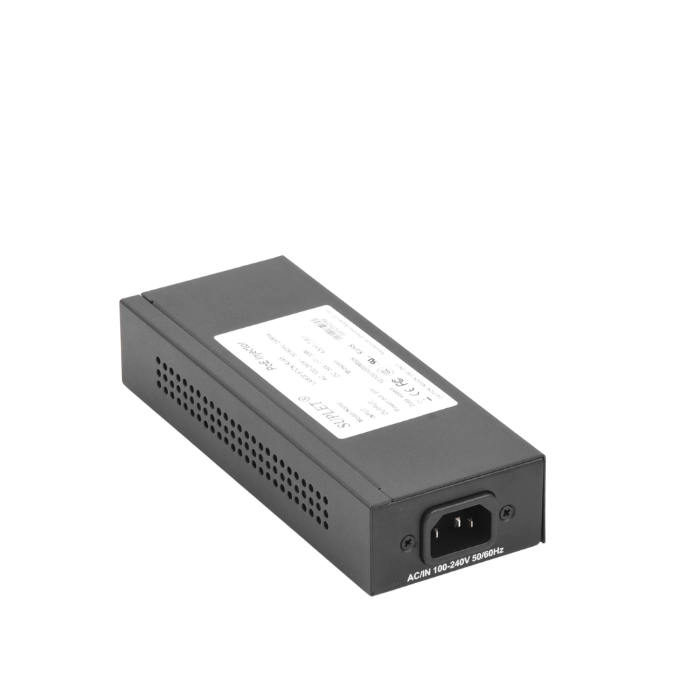 Inyector PoE Hikvision - Inyector Super Hi-PoE - 56 Vcd - 30 Watts - Para Domos HIKVISION PTZ - LAS30-57CN-RJ45