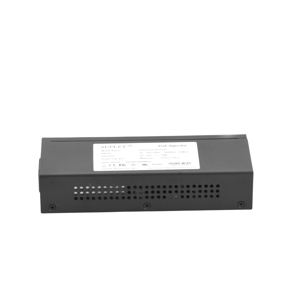 Inyector PoE Hikvision - Inyector Super Hi-PoE - 56 Vcd - 30 Watts - Para Domos HIKVISION PTZ - LAS30-57CN-RJ45