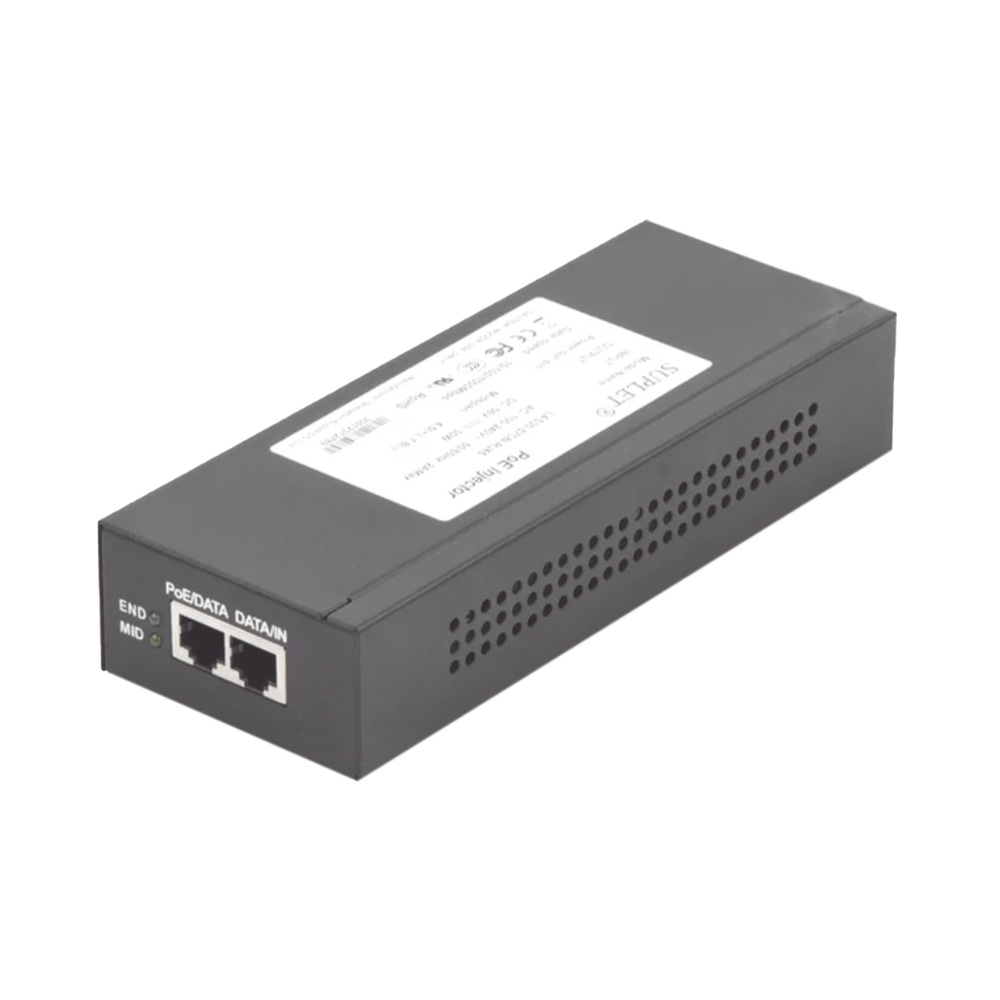 Inyector PoE Hikvision - Inyector Super Hi-PoE - 56 Vcd - 60 Watts - Para Domos HIKVISION PTZ - LAS60-57CN-RJ45