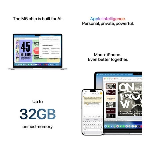 Laptop - Apple - MacBook - Air - 13 - M5 - 16GB - Unified - Memory - 512GB - SSD - 13.6 - Liquid - Retina - 8-Core - GPU - macOS - MDHE4LLA