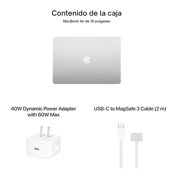 Laptop Apple MacBook Air 15 MDVC4LLA Pantalla 15.3 Liquid Retina IPS - M5 - 24GB Memoria - 1TB SSD - 10-Core GPU - Silver