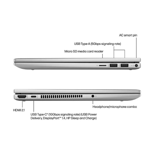 Laptop HP Envy 2 en 1 Touchscreen Intel Core 7 Series 1 16GB RAM 512GB SSD 14" Intel Graphics Natural Silver