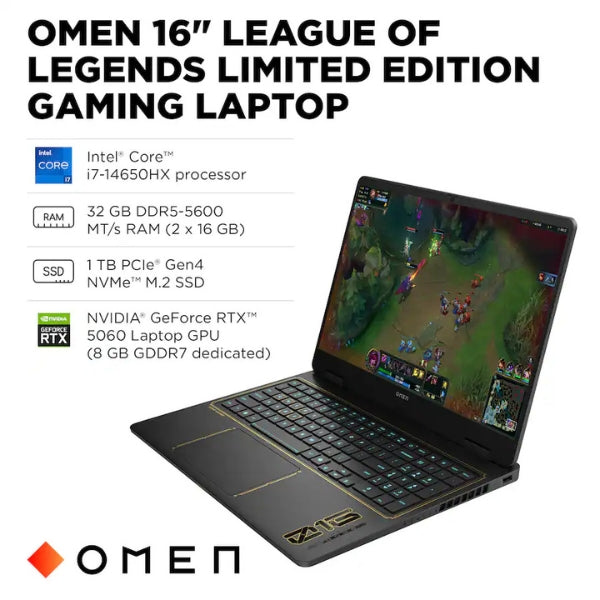 Laptop-HP-OMEN-League-of-Legends-Ltd-Ed-Intel-Core-i7-14650HX-(5,2GHz)-32GB-RAM-1TB-SSD-16-NVIDIA-GeForce-RTX-5060-8GB-GDDR7-Windows-11-Home-Shadow-Black