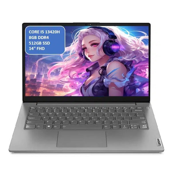 Laptop Lenovo V14 G4 IRU 14" - Intel Core i5-13420H 13ª Gen - 8GB DDR4 - 512GB SSD - Intel UHD Graphics - Gris Hierro - 83A000CRLM