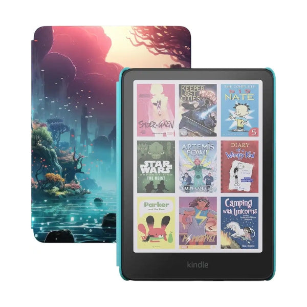 Lector-de-libros-electrónicos-Amazon-Kindle-Colorsoft-Kids-2025-7-16GB-con-funda-Fantasy-River
