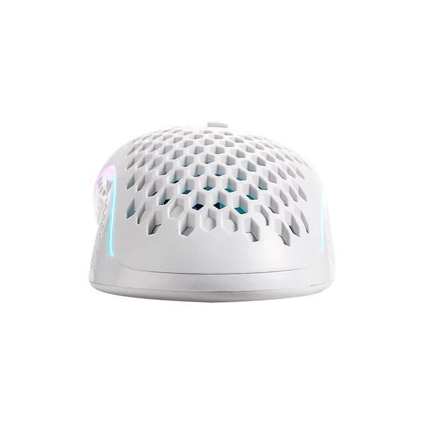 Mouse Storm pro blanco con RGB, inalambrico y cableado USB, interrupto