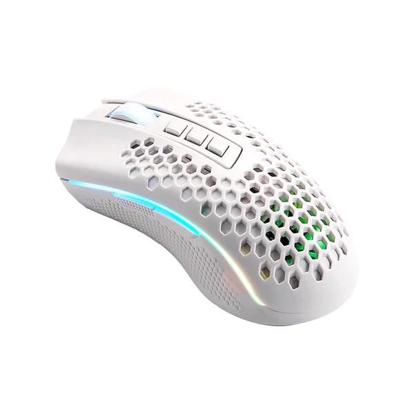 Mouse Storm pro blanco con RGB, inalambrico y cableado USB, interrupto
