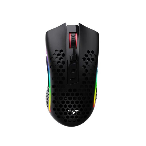 Mouse Redragon storm pro RGB, inalambrico y cableado USB, interruptor