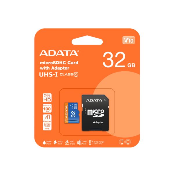 Memoria Adata 32GB Micro SD con adatador SD Class 10 A1