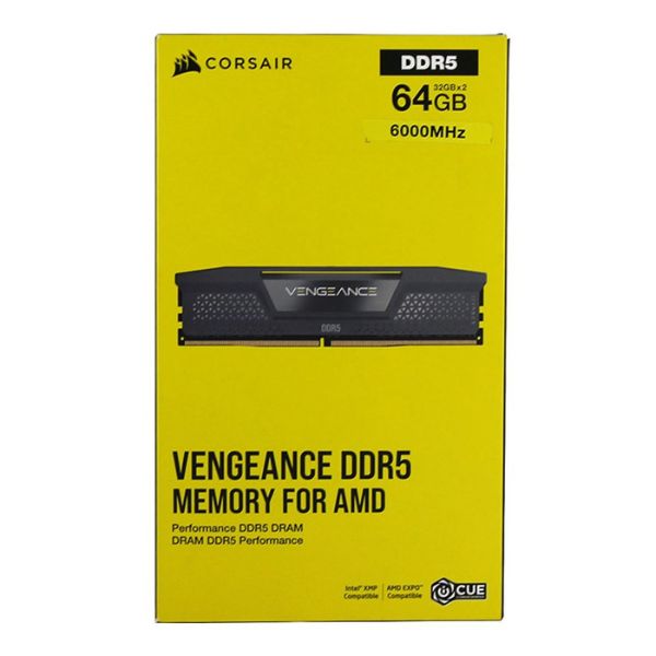 Memoria RAM Corsair 64GB (2x32GB) DDR5 6000MHz VENGEANCE – Para PC